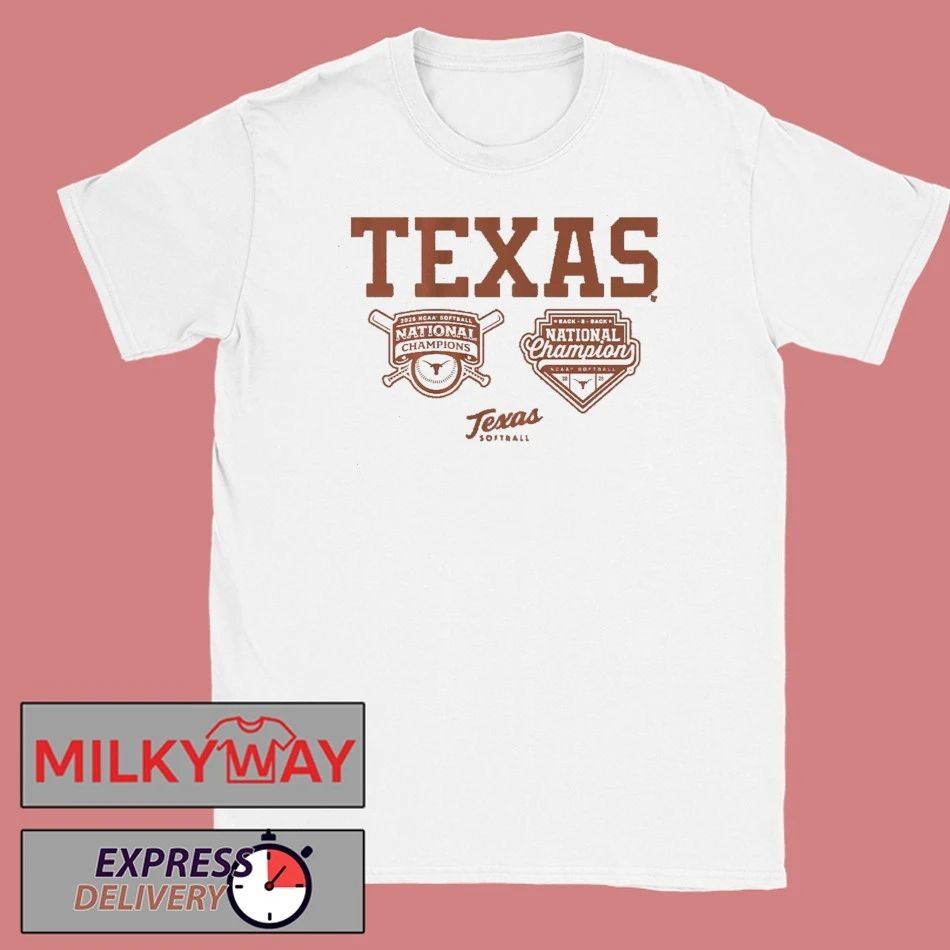 Texas Softball Back-to-Back Champions Logos 2026 Shirt
