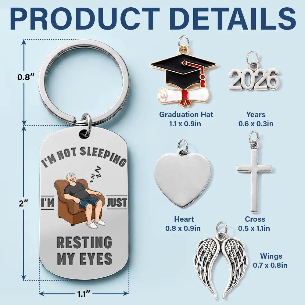 Official Member Of Club Just Resting My Eyes - Personalized Stainless Steel Keychain