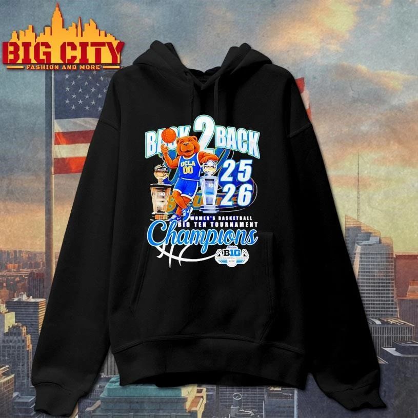 Ucla Bruins back 2 back 2025-26 Women’s Basketball Big Ten Tournament Champions mascot Shirt