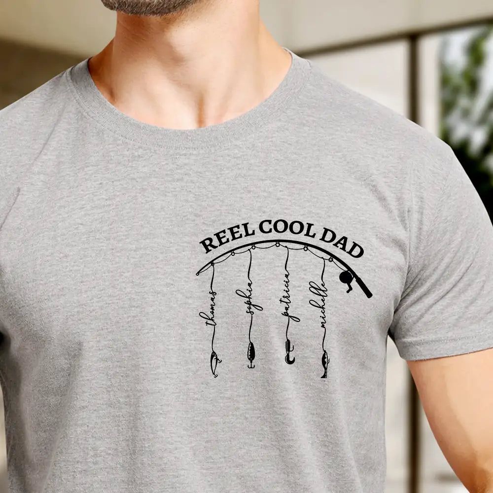 Reel Cool Dad Grandpa Fishing - Personalized T Shirt
