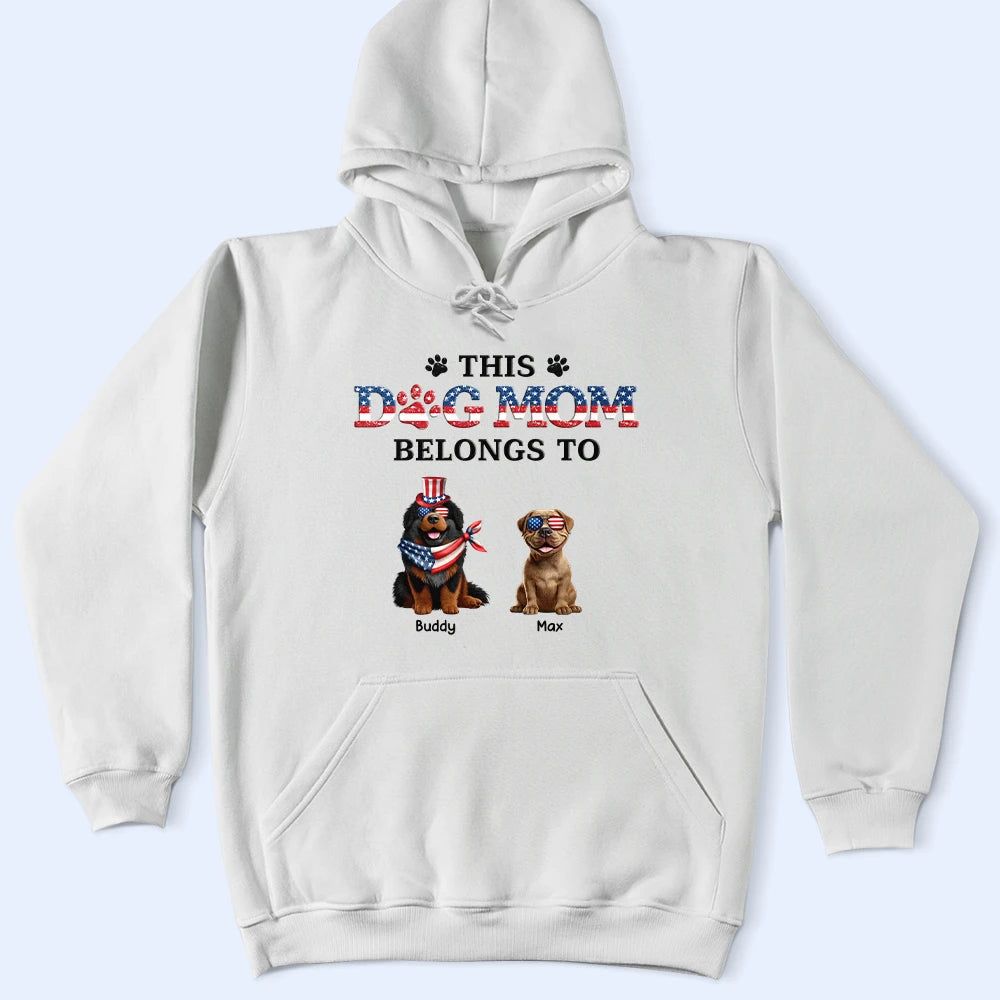 Stars And Stripes This Dog Dad Belongs To Independence Day - Personalized T Shirt