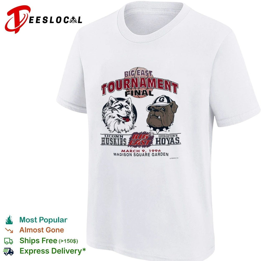 Big East Tournament Final UConn Huskies vs Georgetown Hoyas March 9 1996 Madison Square Garden T-shirt