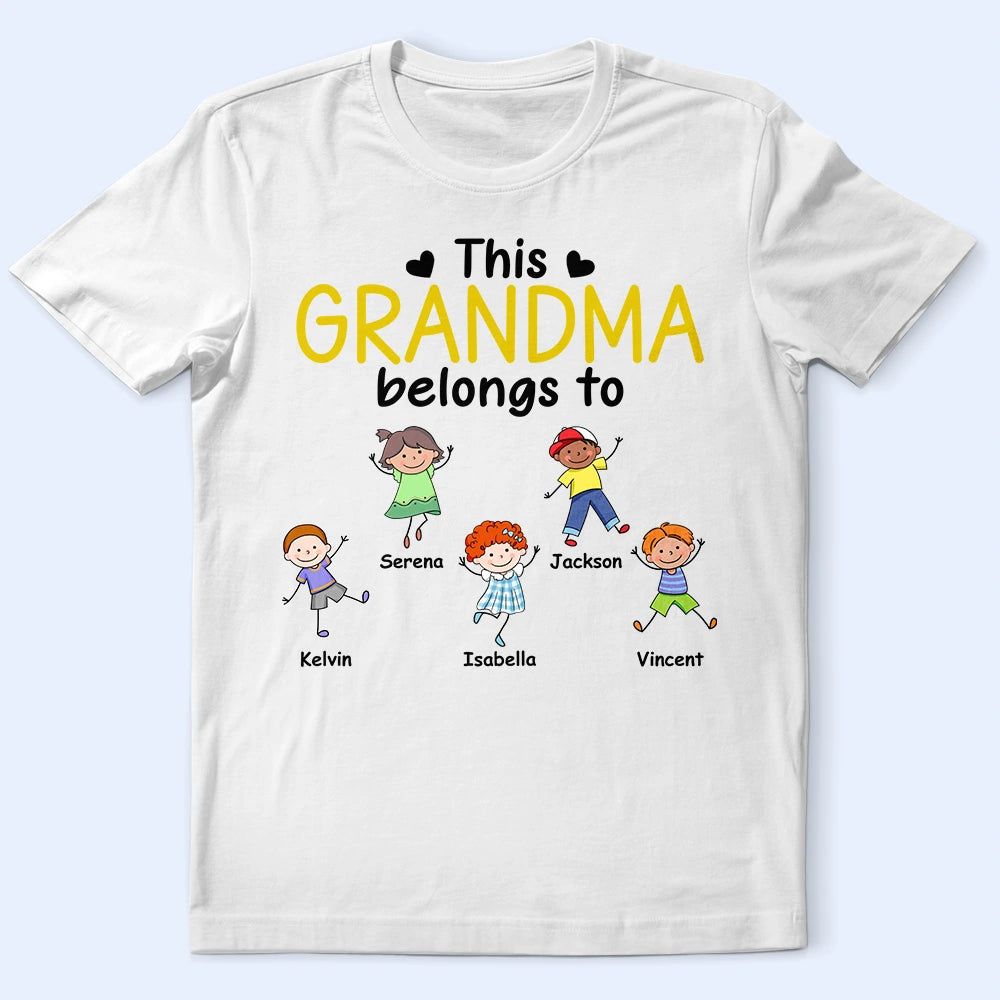 This Grandpa Daddy Belongs To Colorful Stick Figures - Personalized T Shirt