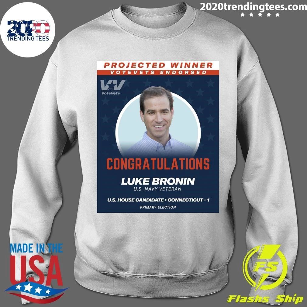 Projected Winner Votevets Endorsed Congratulations Luke Bronin U.S. Navy Veteran Shirt