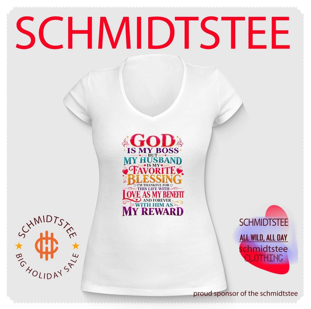 God is my boss but my husband is my favorite blessing I’m thankful for this life shirt