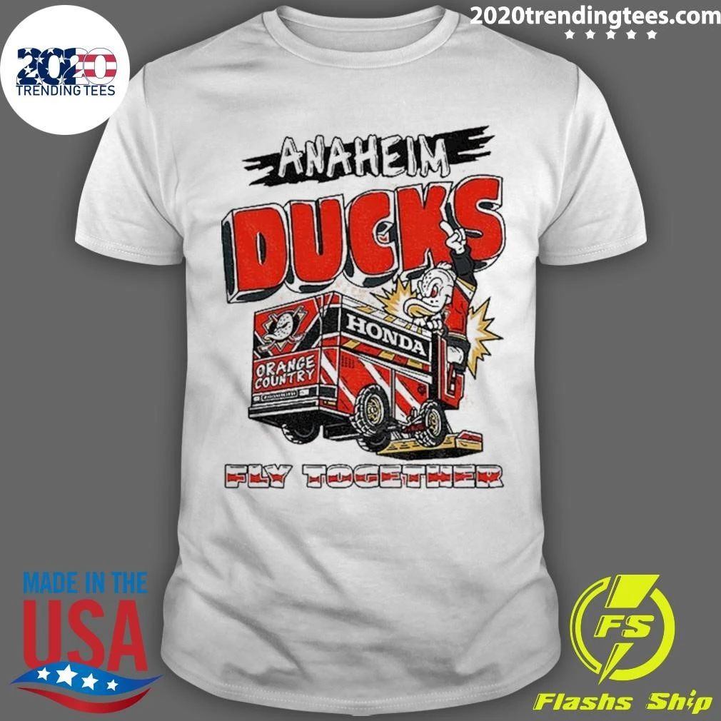 Anaheim Ducks hockey mascot Anaheim Ducks Fly Together shirt