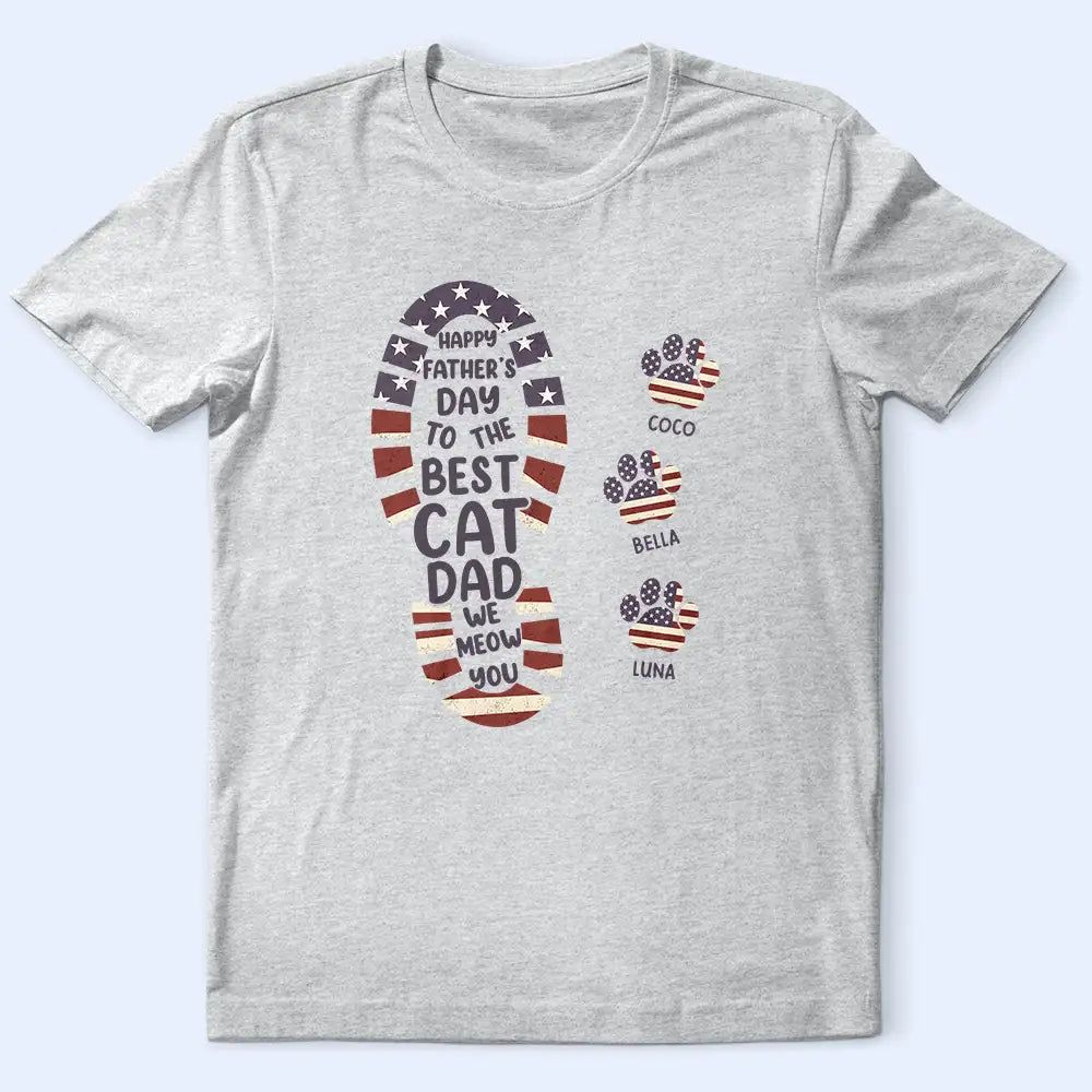 The Best Dog Dad We Woof You Paw Prints - Personalized T Shirt