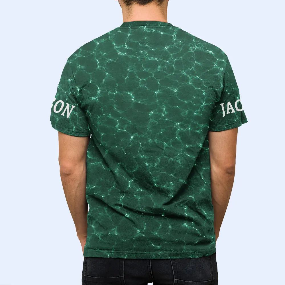 Hooked On Grandpa - Personalized Full Print T Shirt