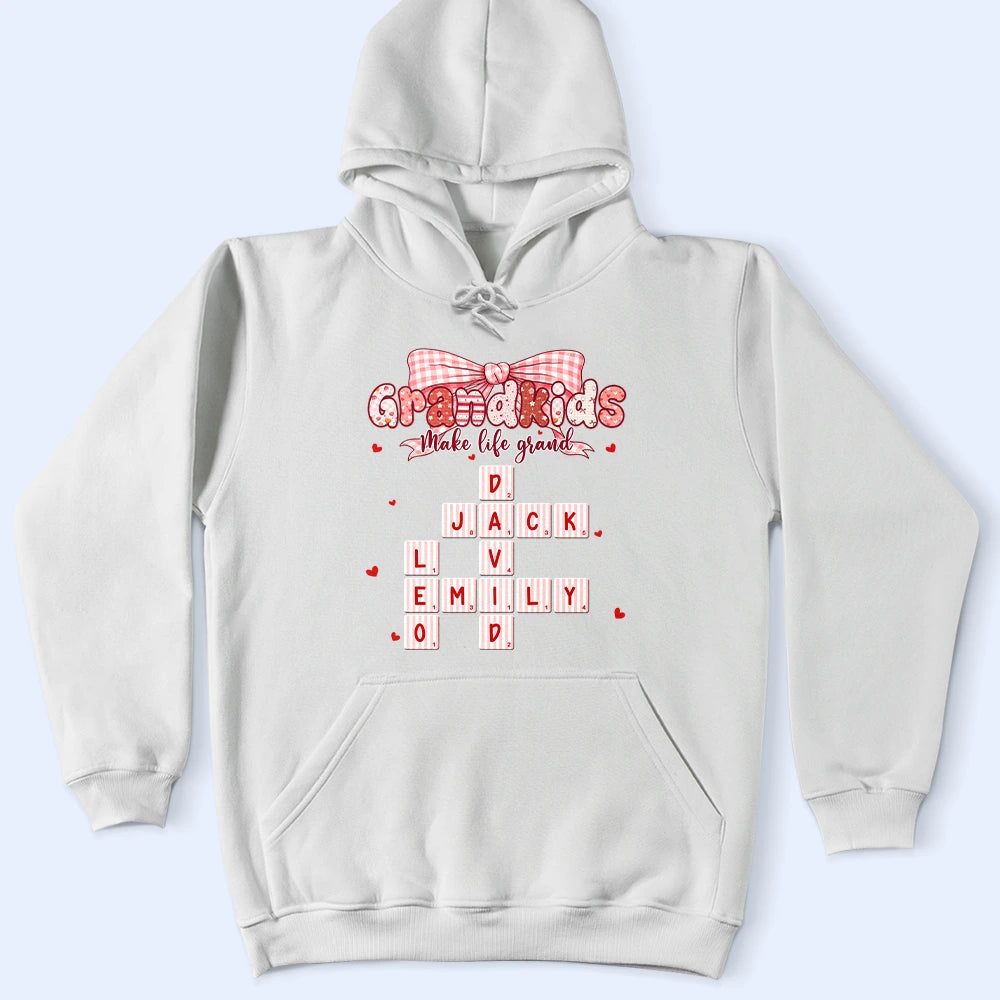 Crossword Grandkids Make Life Grand Preppy Coquette - Personalized T Shirt