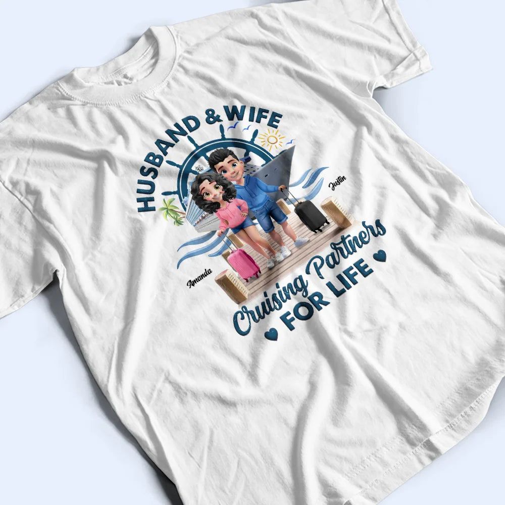 Cruising Partners For Life 3D Effect Couple - Personalized T Shirt