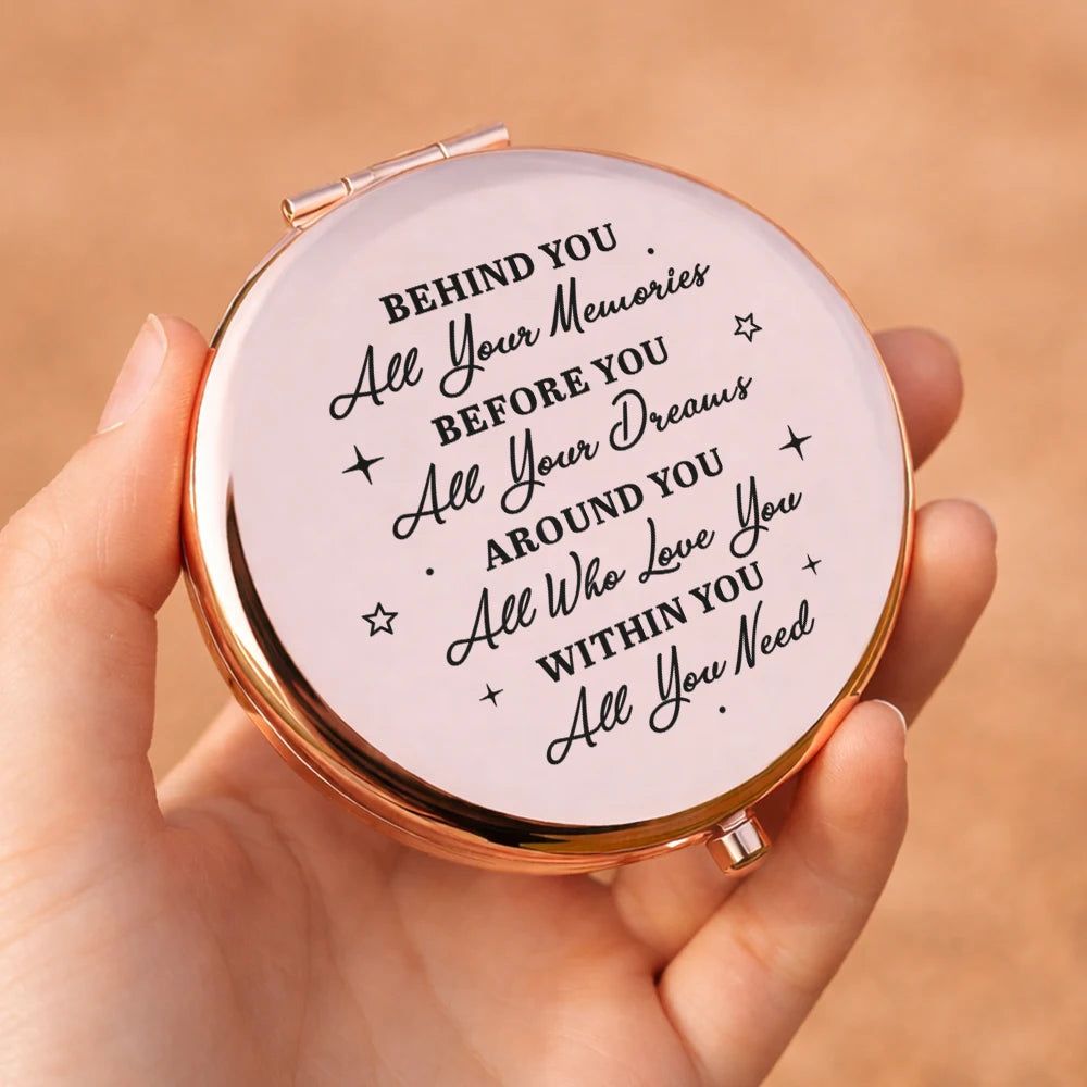 Behind You All Memories Mother Daughter Graduation - Personalized Compact Mirror