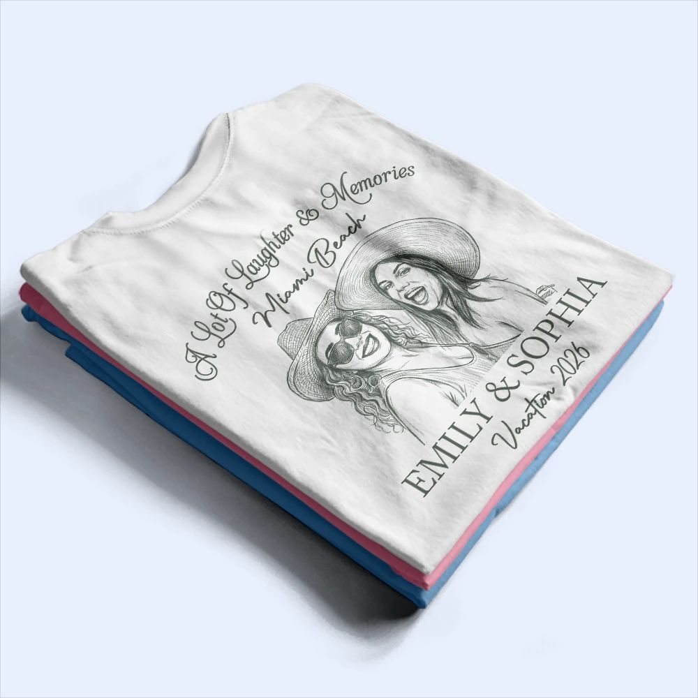 Custom Photo Pencil Sketch Family Making Memories Together - Personalized T Shirt