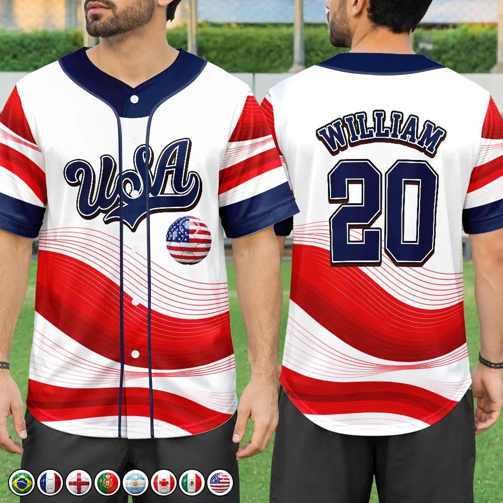 National Pride for Soccer Lovers - Personalized Baseball Jersey Shirt
