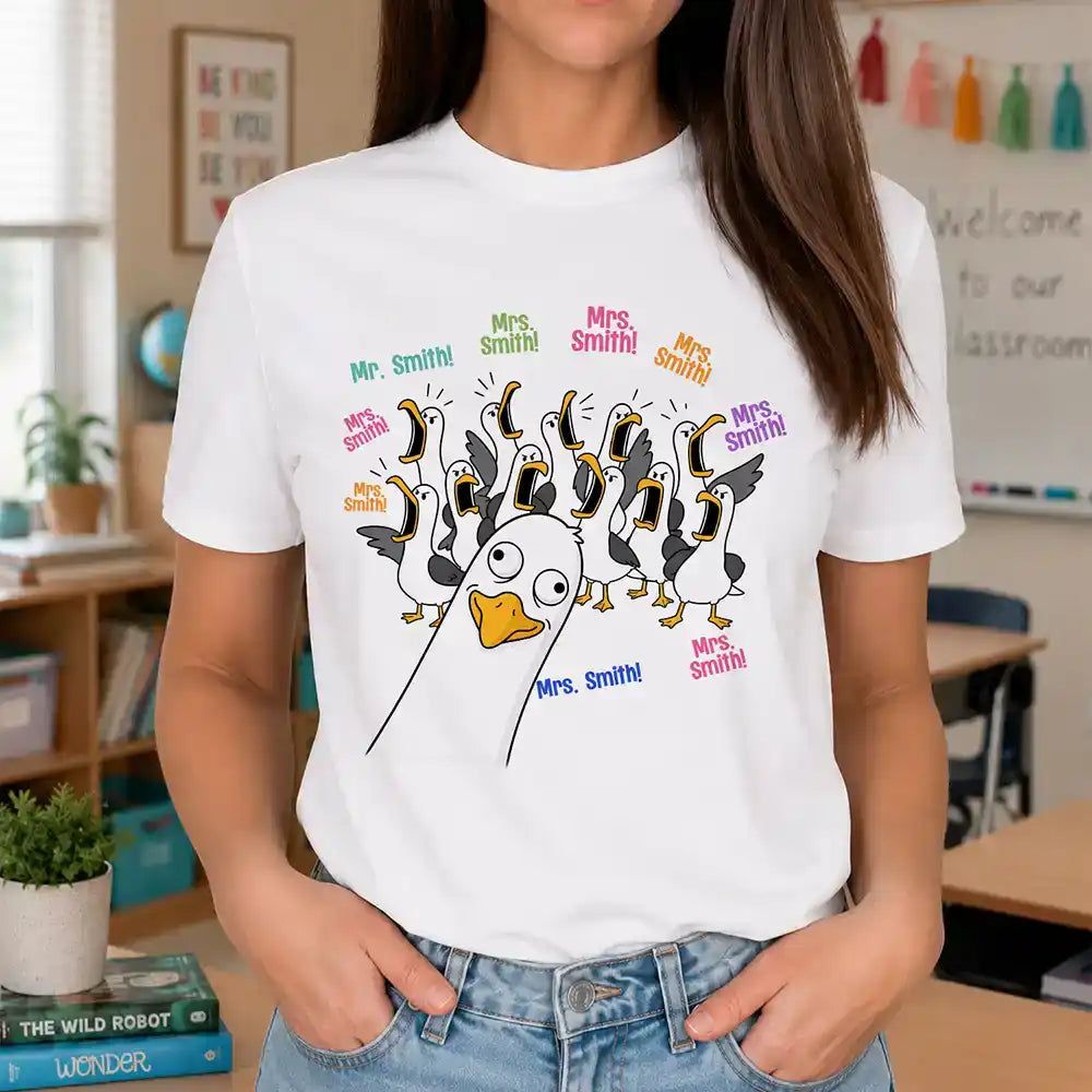 Funny Seagull Teacher & Students - Personalized T Shirt