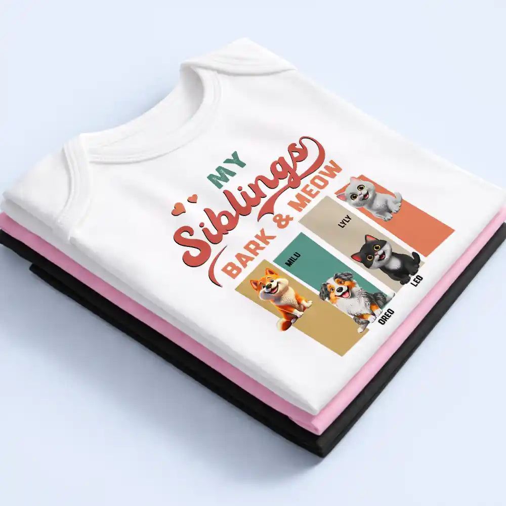 My Siblings Have Paws Dog Cat - Personalized Baby Onesie