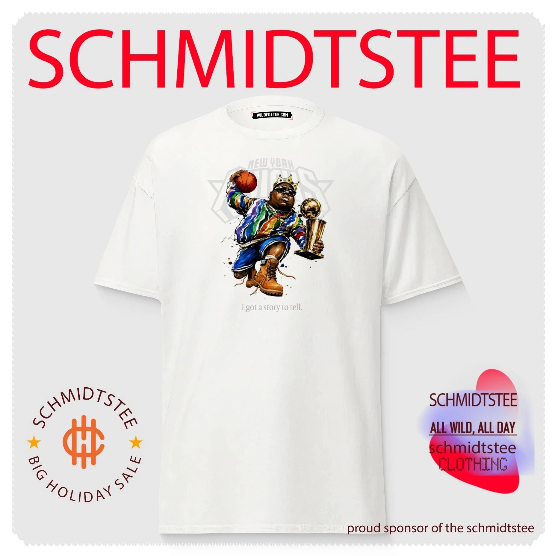 New York Knicks I got a story to tell man holdin basketball and trophy illustrated shirt