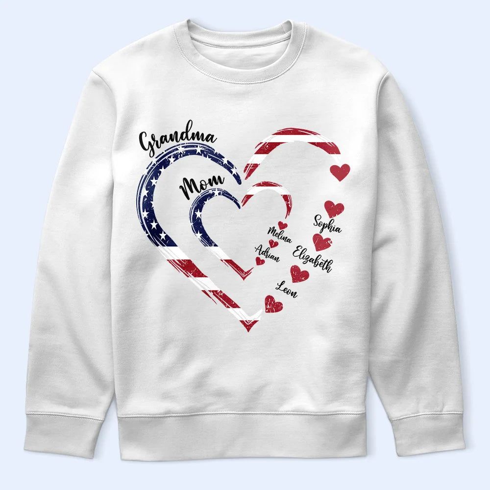 Mom's Grandma's Sweethearts Independence Day - Personalized T Shirt