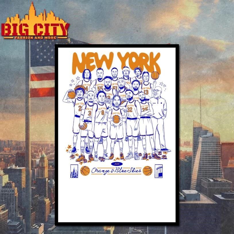 The New York Brotherhood Orange and Blue Skies Shirt
