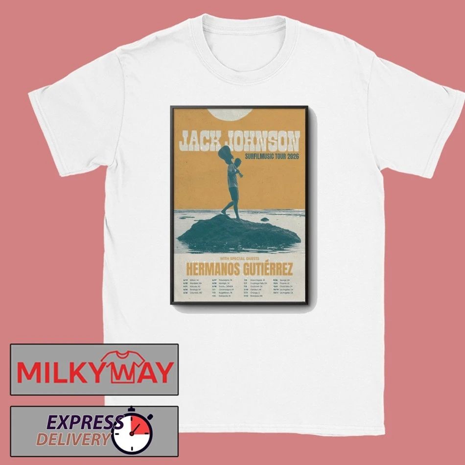 New Jack Johnson Surfilmusic Tour 2026 Poster shirt