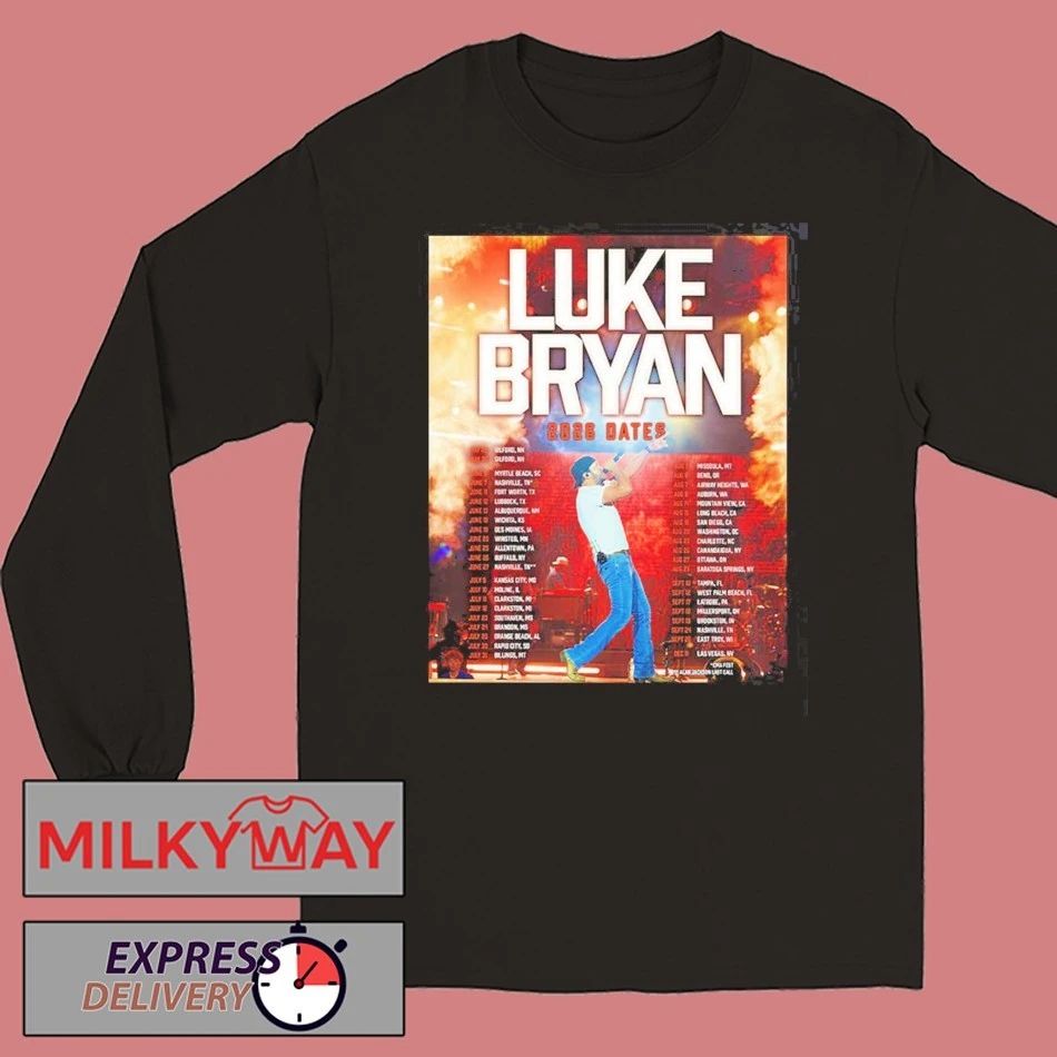 Luke Bryan 2026 Word On The Street Tour Schedule Dates Two Sided T-Shirt
