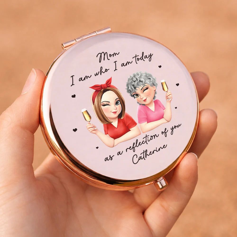 As A Reflection Of You Birth Month Flower - Personalized Compact Mirror