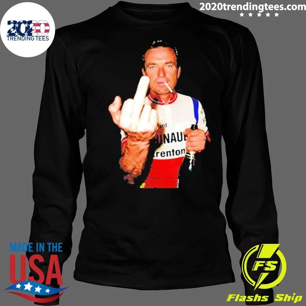 Bernard Hinault Legend Tour De France Middle Finger Beer And Smoking Shirt