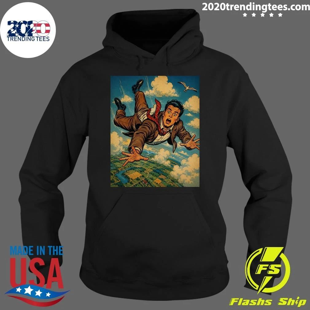 Musicians Of Threads Comic Superhero Falling Through the Sky Vintage Adventure Poster Shirt