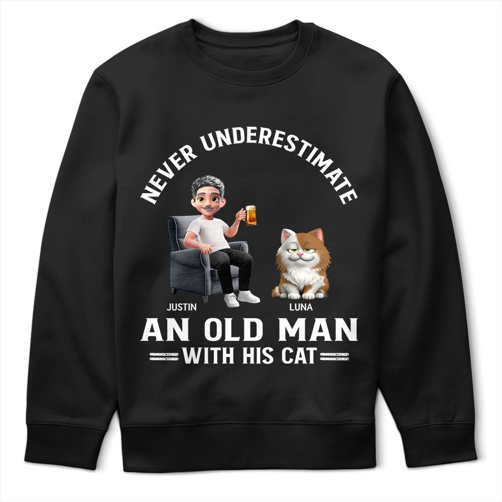 Never Underestimate An Old Man - Personalized T Shirt