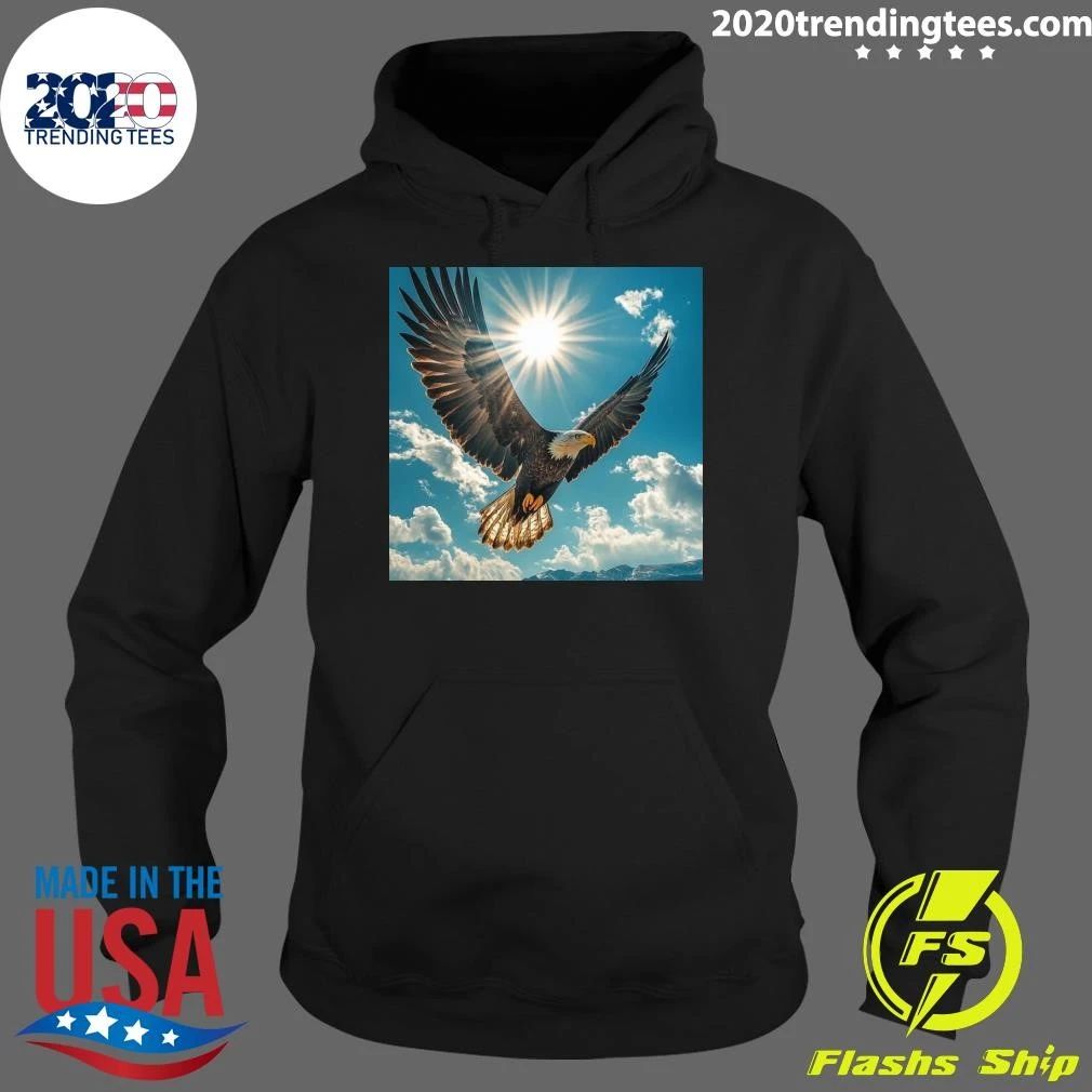 Majestic Bald Eagle Soaring Under the Bright Sun American Eagle in Flight Shirt