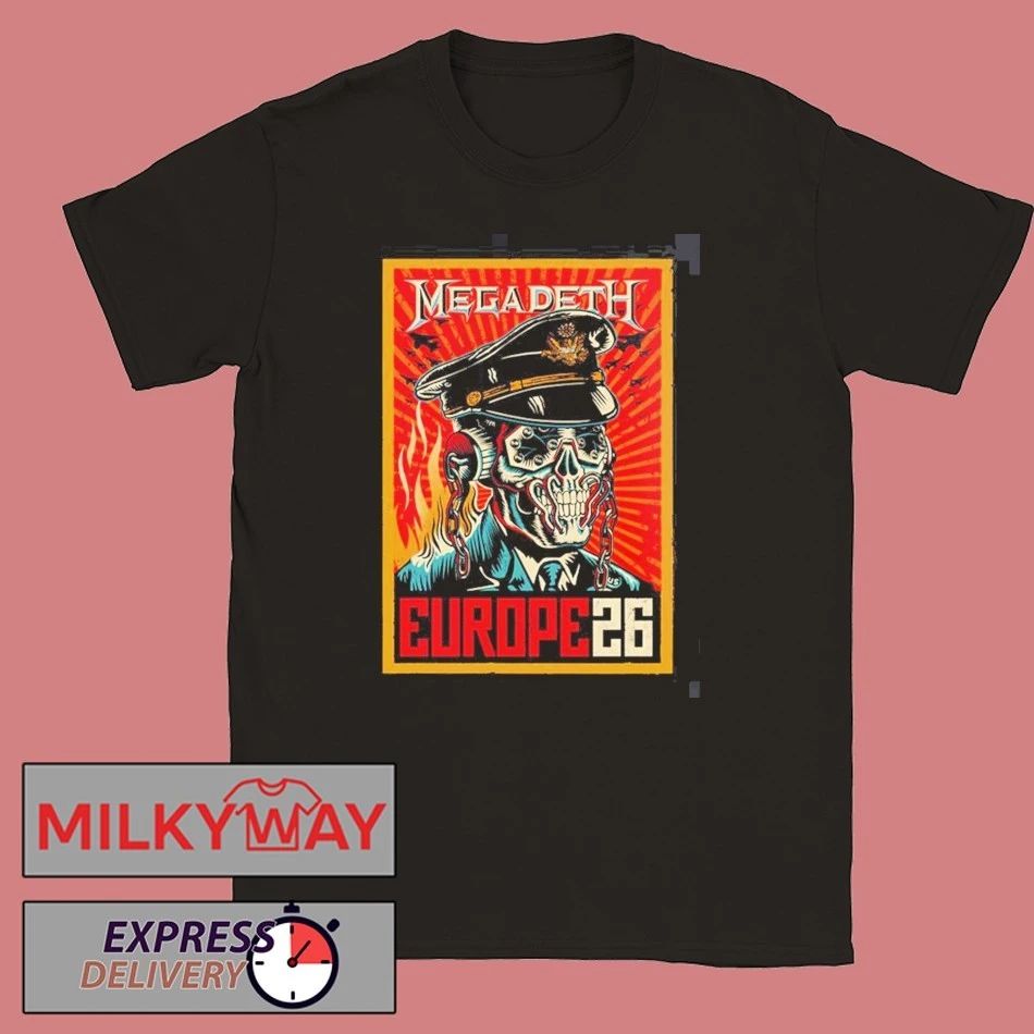 Megadeth Europe 2026 Tour Merch Commander Vic Over Europe T-Shirt