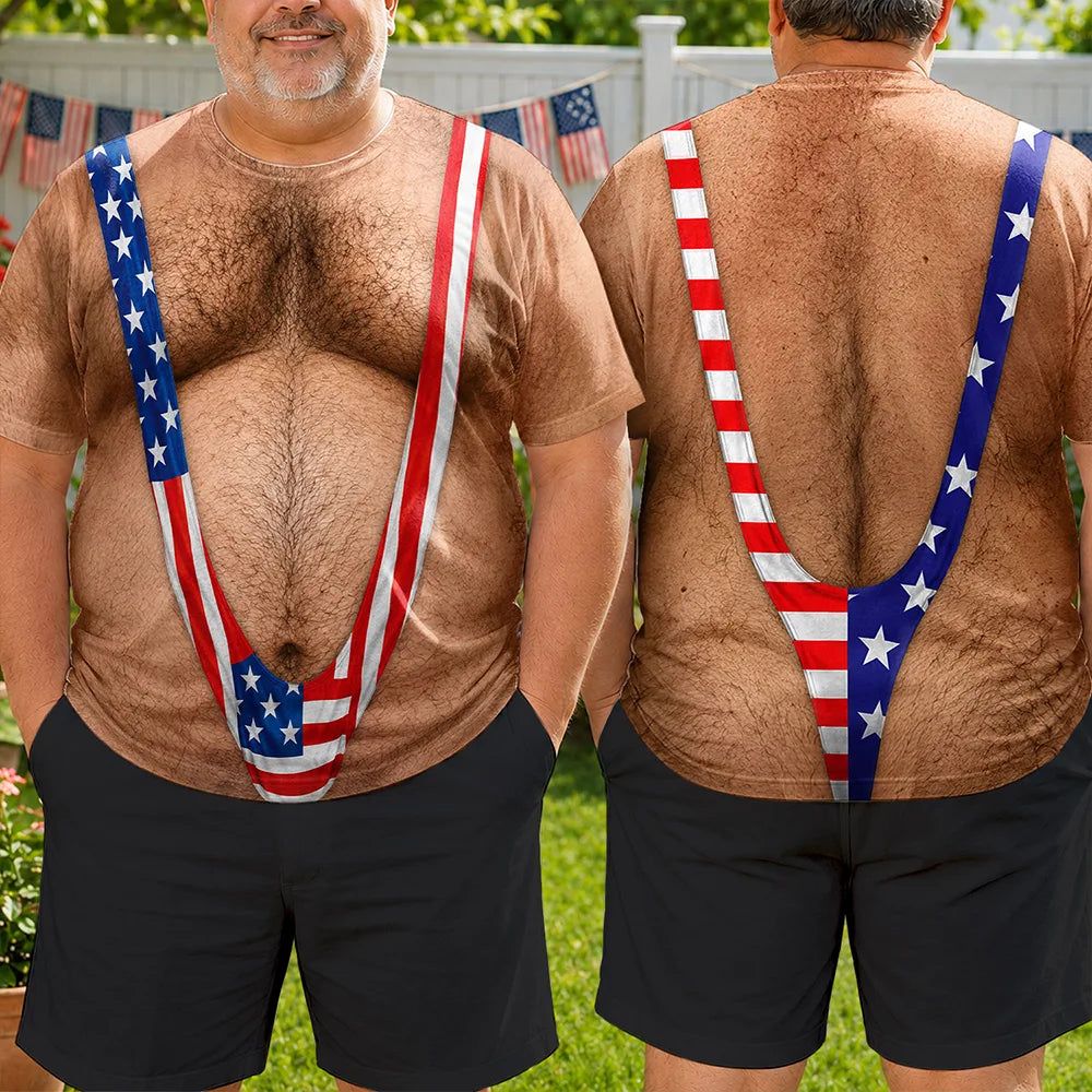 Funny 3D Hairy Body Swimsuit - Personalized Full Print T Shirt