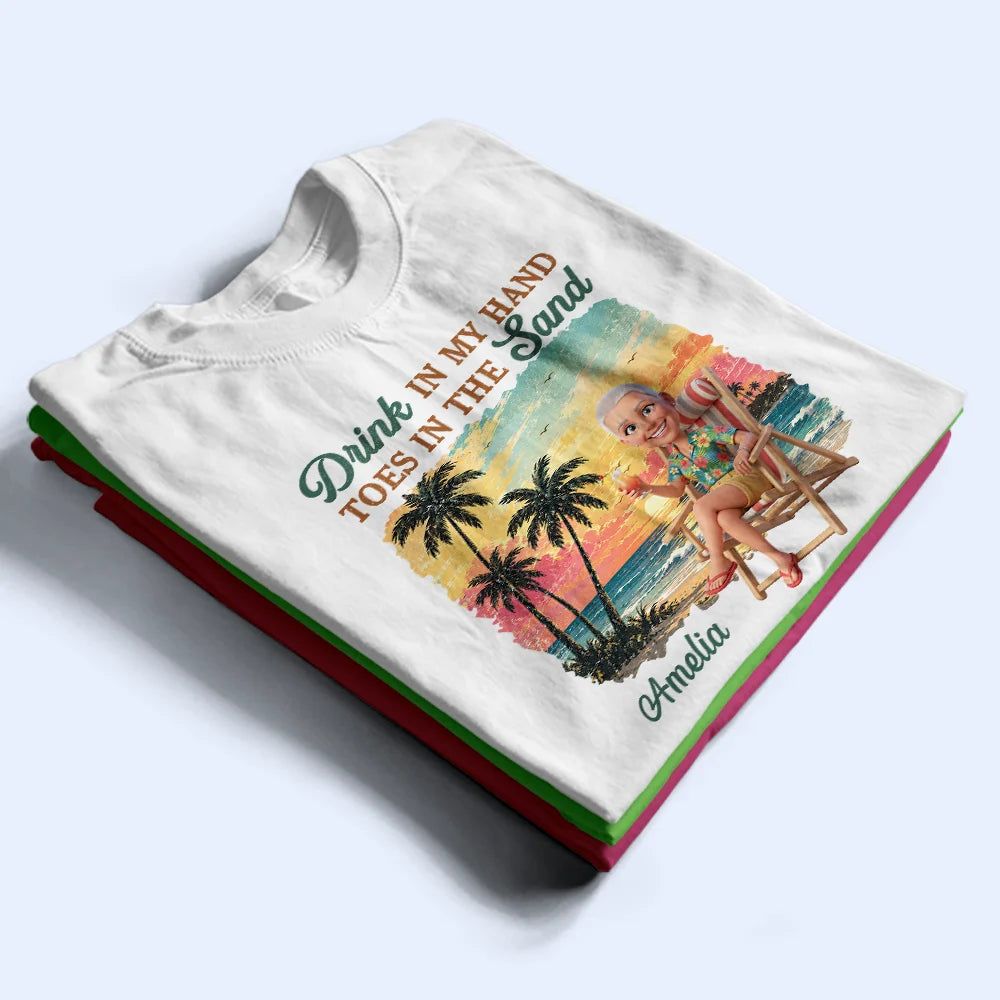 Custom Photo 3D Summer Concept Just A Girl Who Loves Beaches - Personalized T Shirt