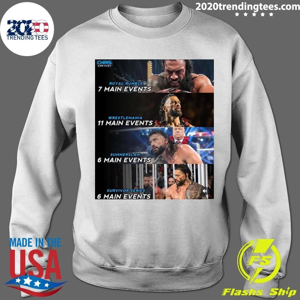 Roman Reigns Main Event Record Is Insane Shirt