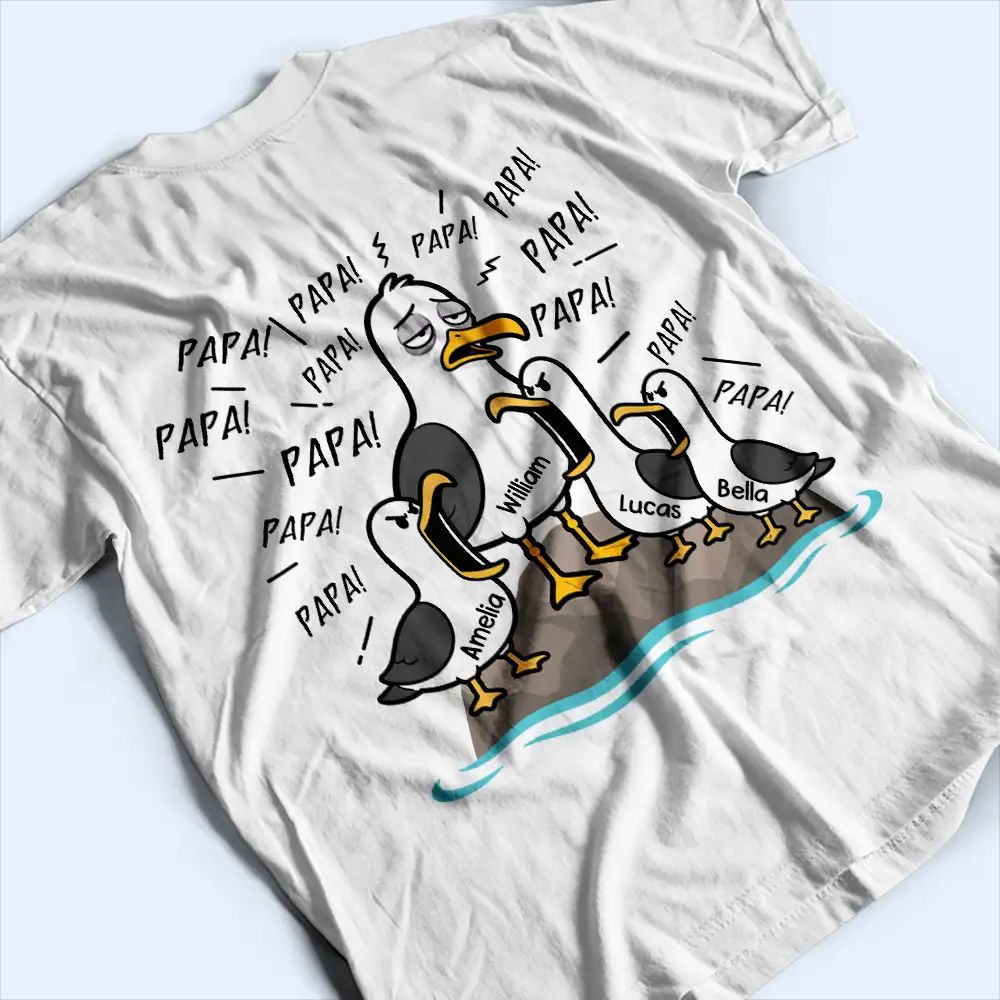 Tired Seagull Dad Papa Club - Personalized T Shirt