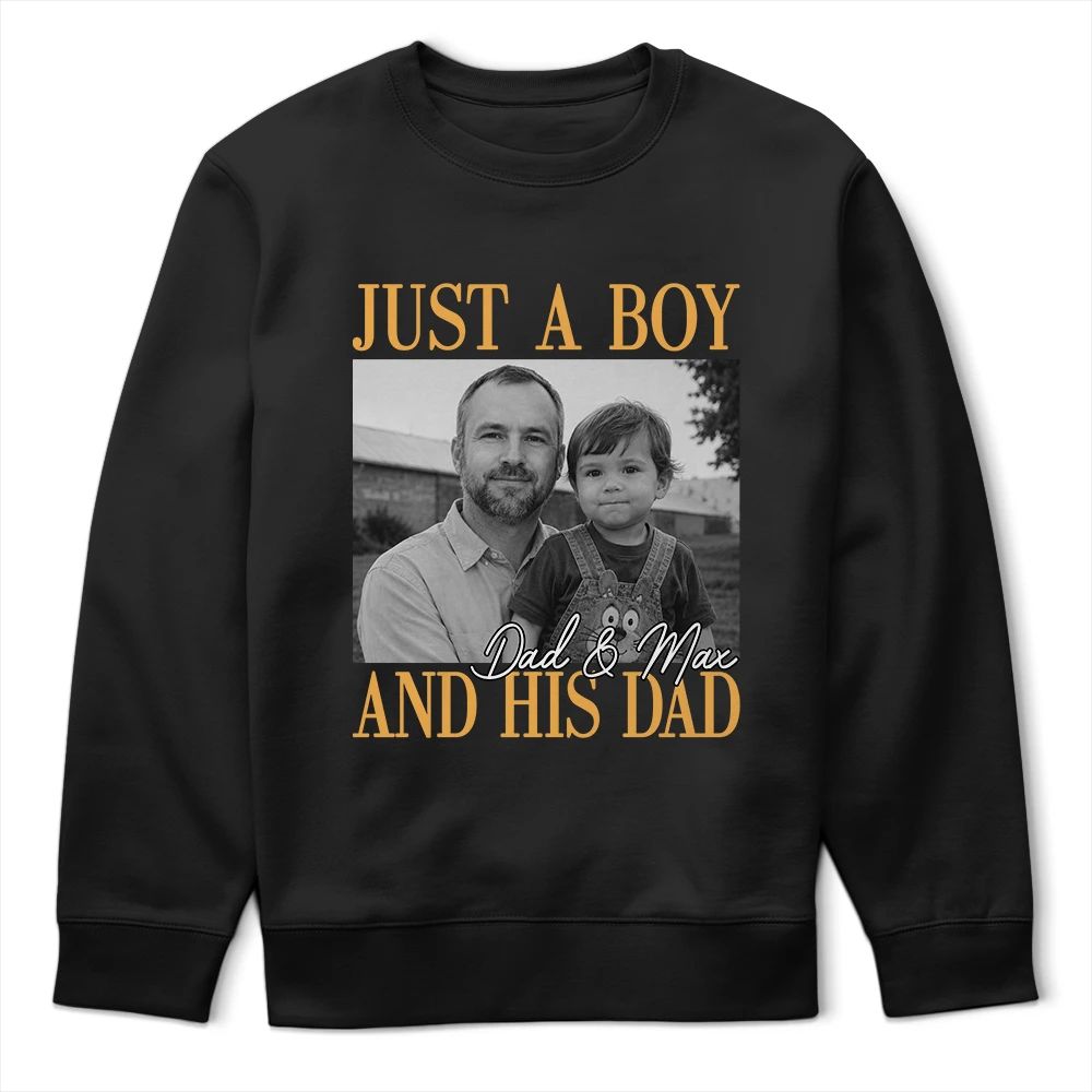 Custom Photo Vintage Photo Childhood Just A Dad And His Girl - Personalized T Shirt