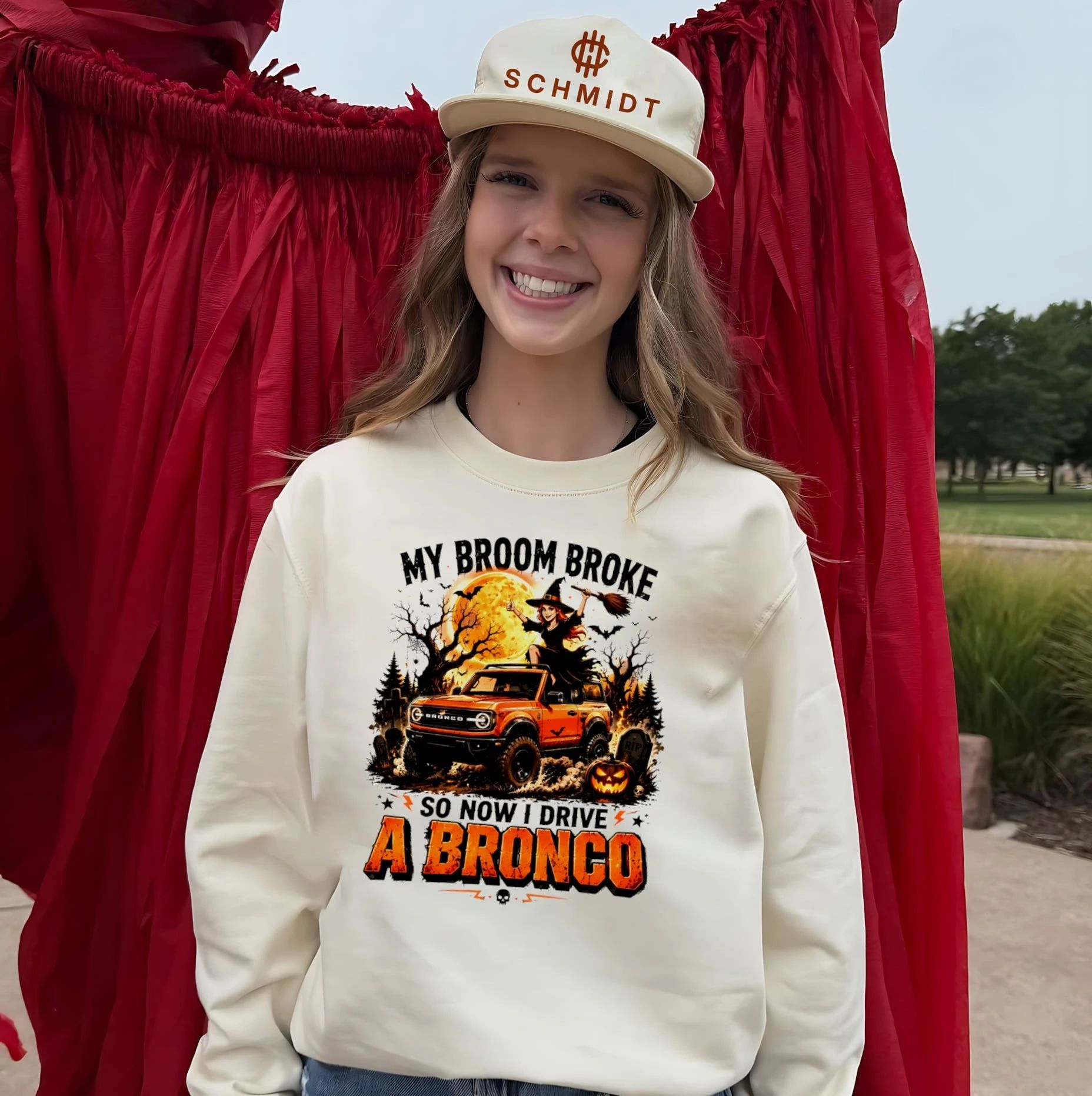 My Broom Broke So Now I Drive a Ford Bronco Halloween Witch shirt