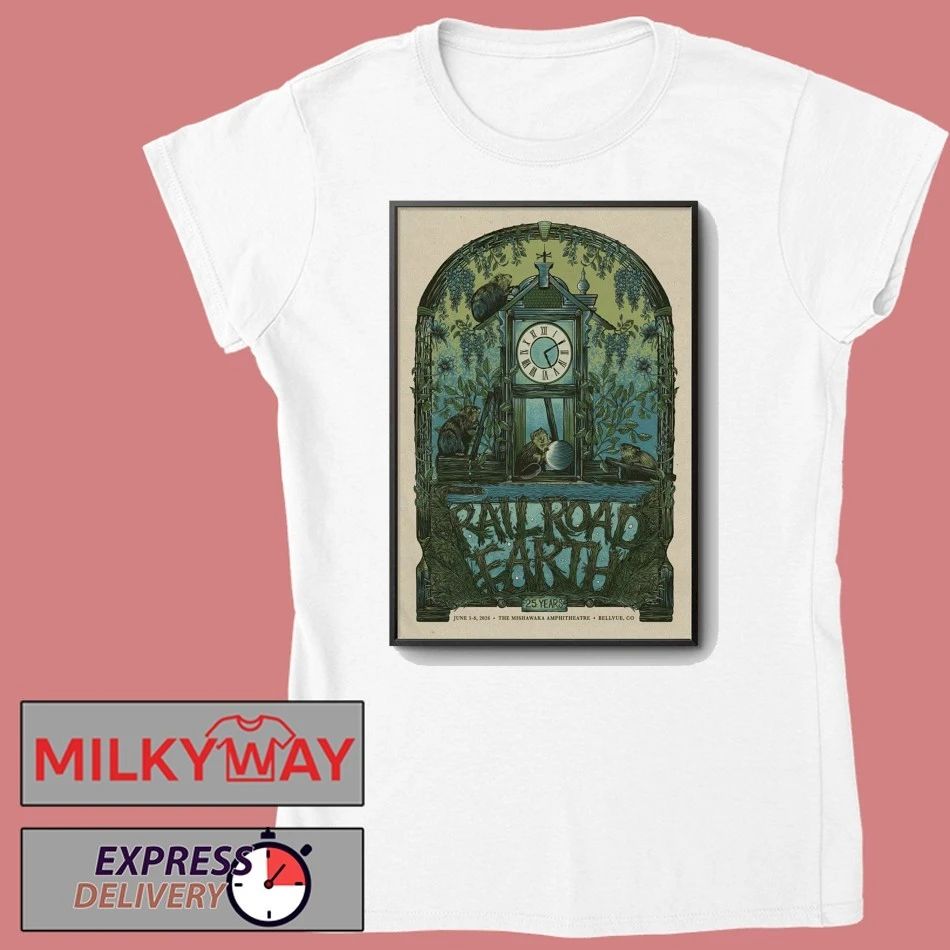Railroad Earth Jun 5-6 2026 Mishawaka Amphitheatre in Bellvue CO Poster shirt