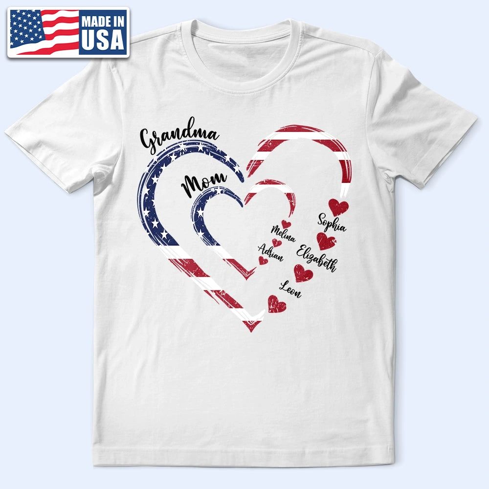 Mom's Grandma's Sweethearts Independence Day - Personalized T Shirt