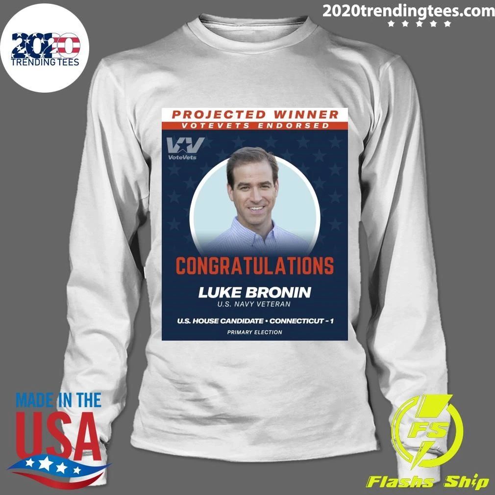 Projected Winner Votevets Endorsed Congratulations Luke Bronin U.S. Navy Veteran Shirt