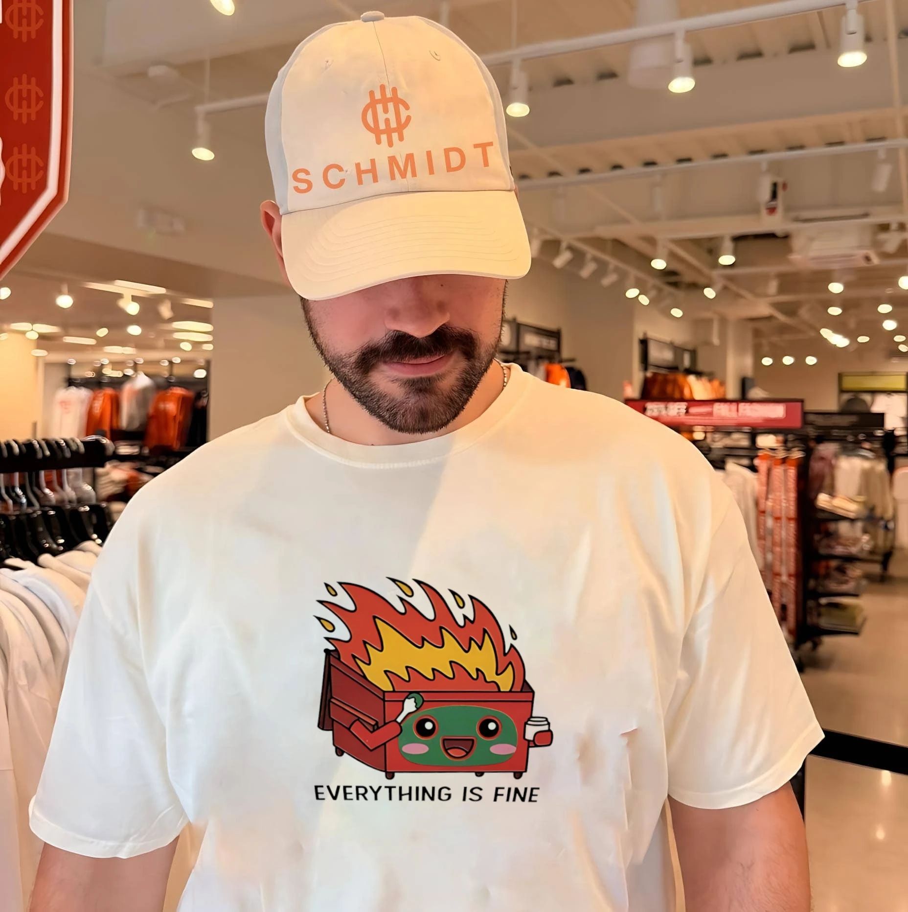 Everything is fine dumpster fire meme shirt