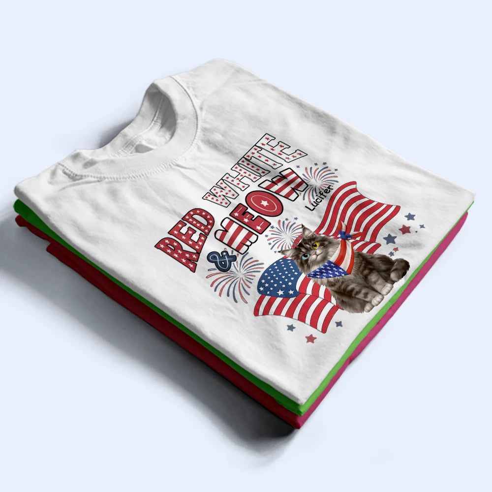 Red White Meow - Personalized T Shirt