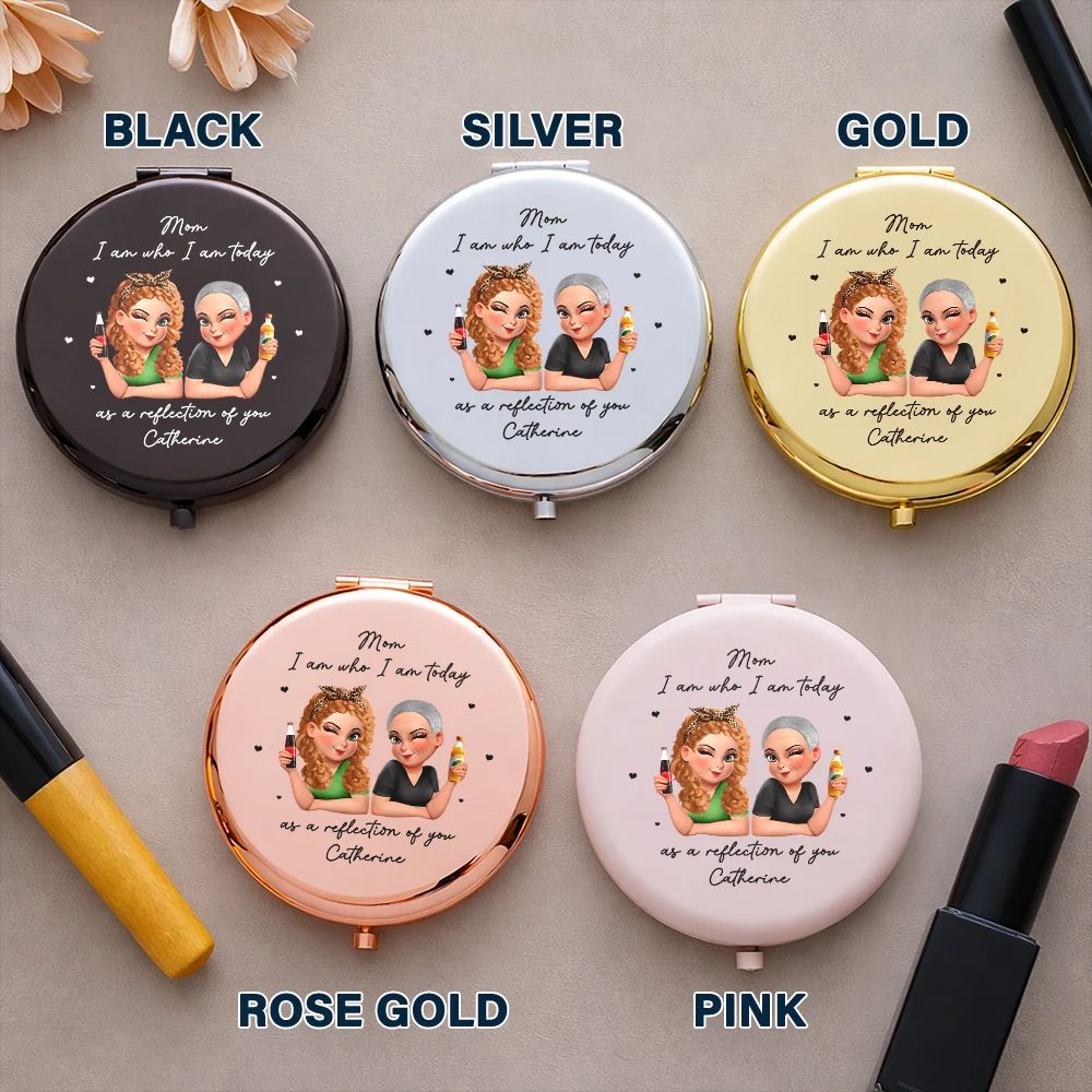 As A Reflection Of You Birth Month Flower - Personalized Compact Mirror