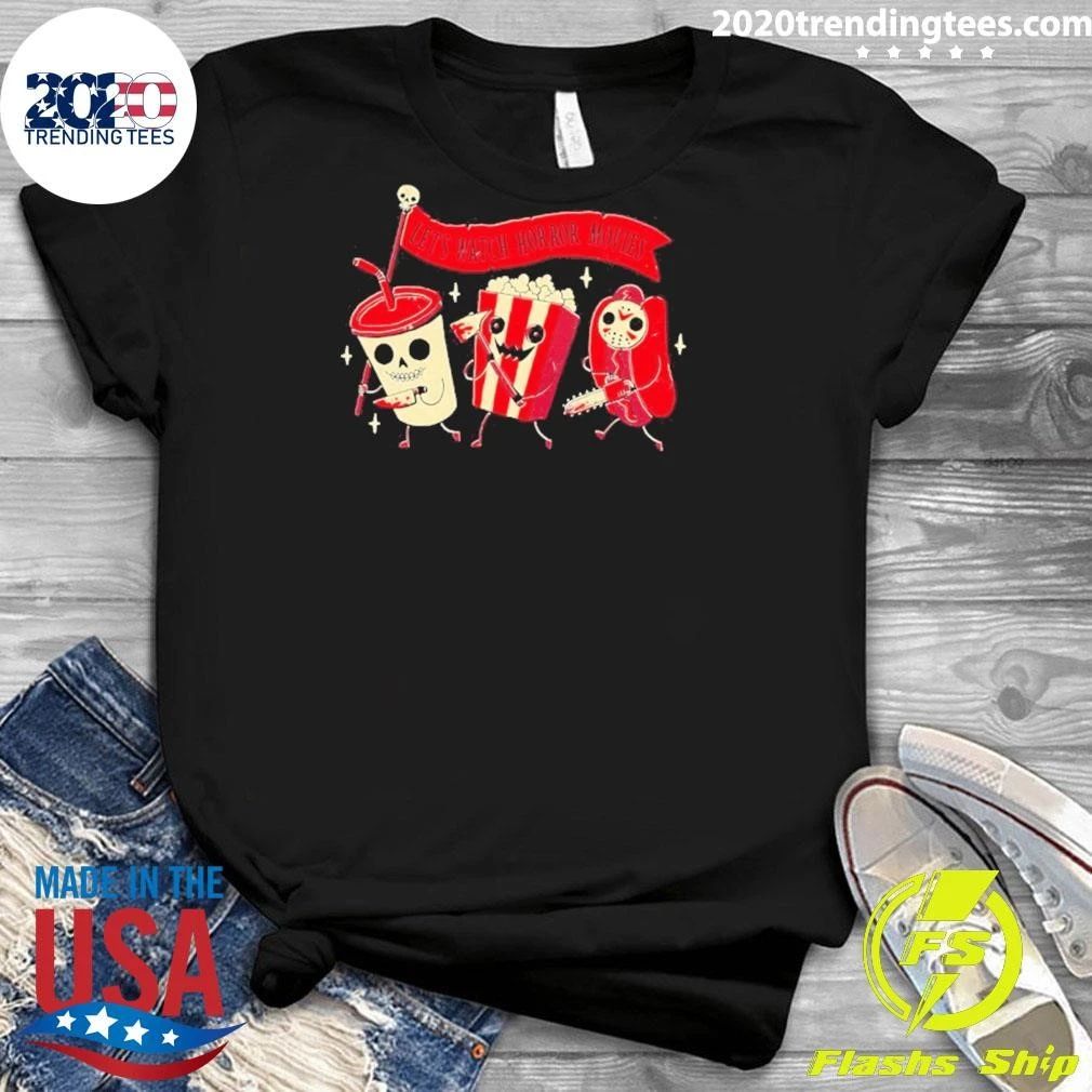 Let’s Watch Horror Movies Slasher Popcorn Shirt