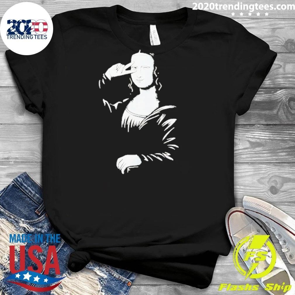 Mona Lisa Say Hi Funny Shirt