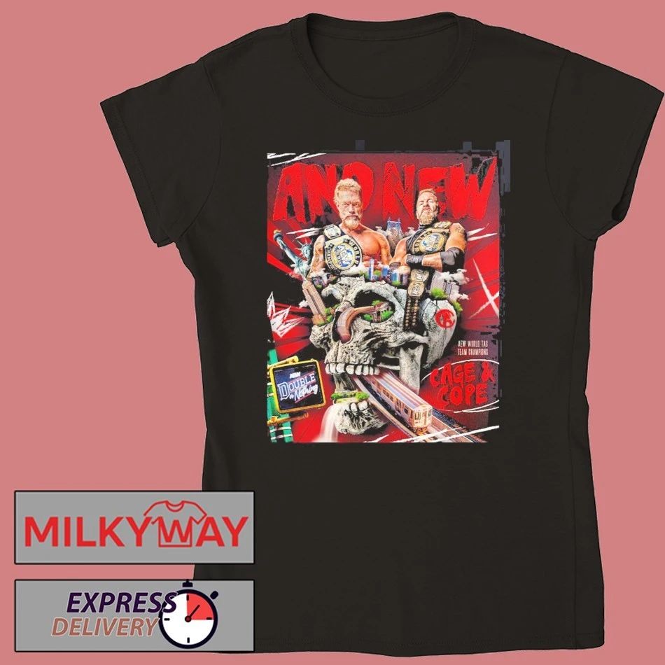 Cage And Cope NEW AEW World Tag Team Champions 2026 AEW Double Or Nothing T-Shirt