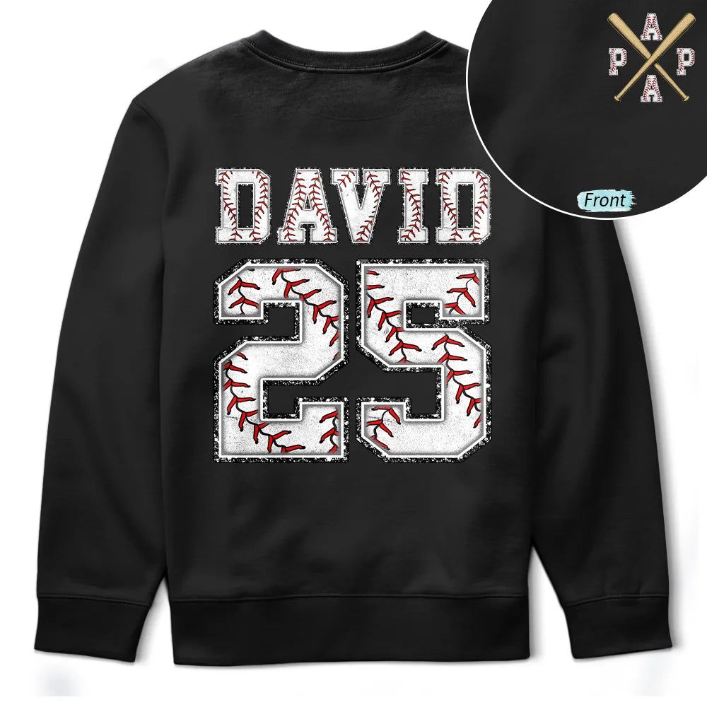 Baseball Dad Papa Crossed Arrows - Personalized T Shirt