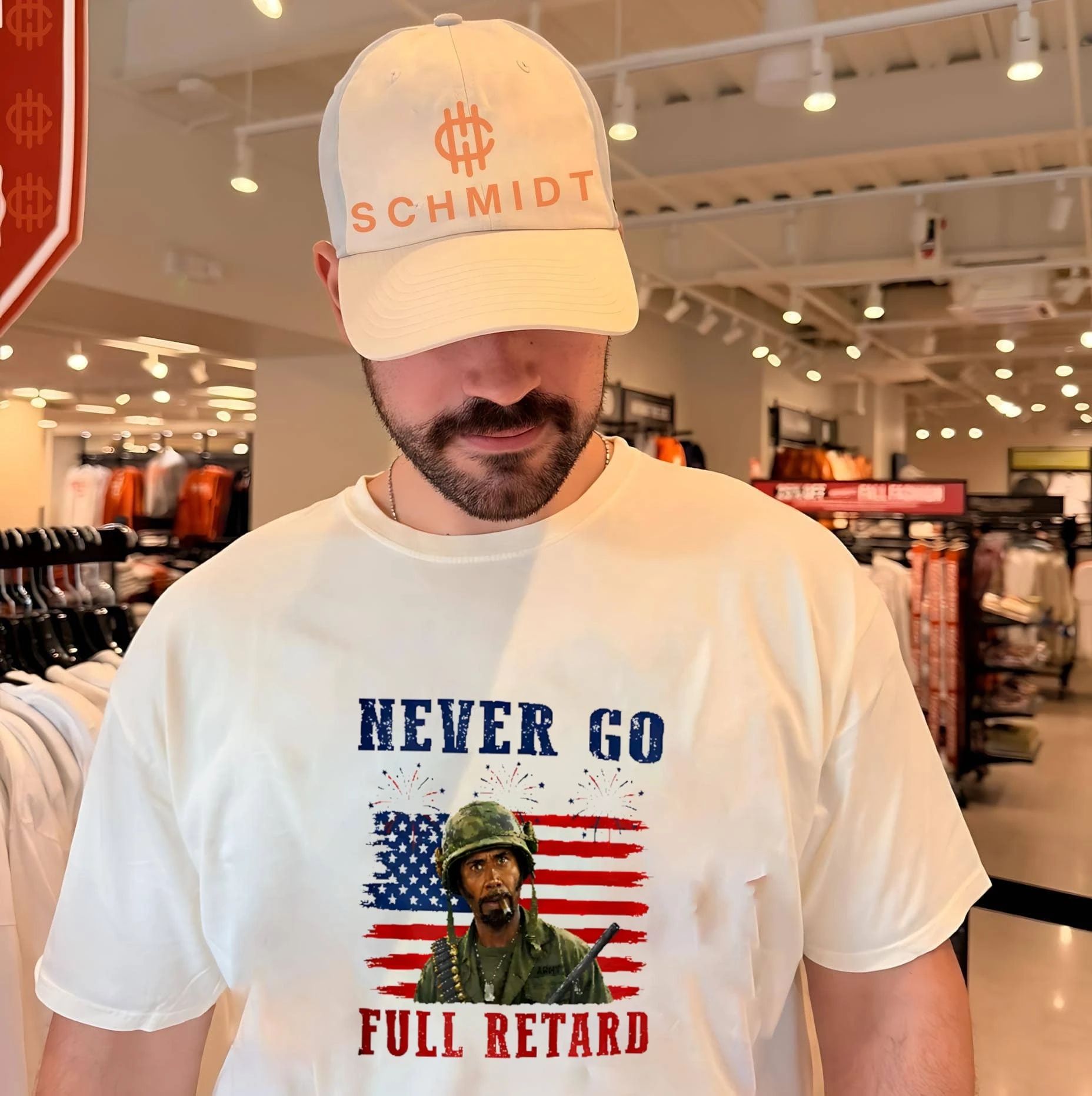Kirk Lazarus Tropic Thunder 4th Of July Never Go Full Retard shirt