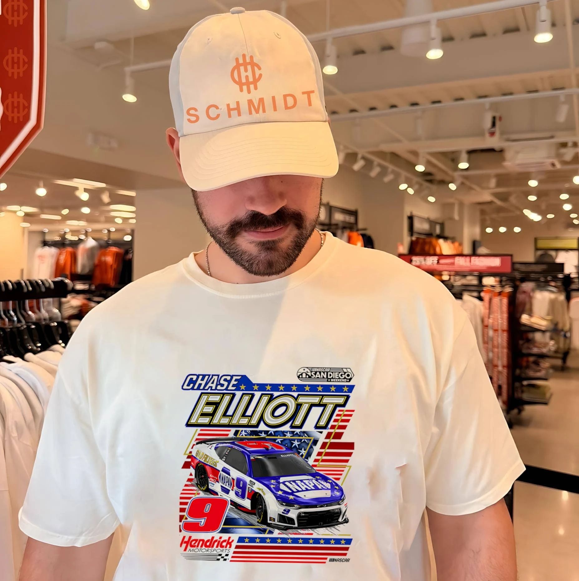 Chase Elliott Ink Tan NAPA NASCAR San Diego Weekend graphic shirt