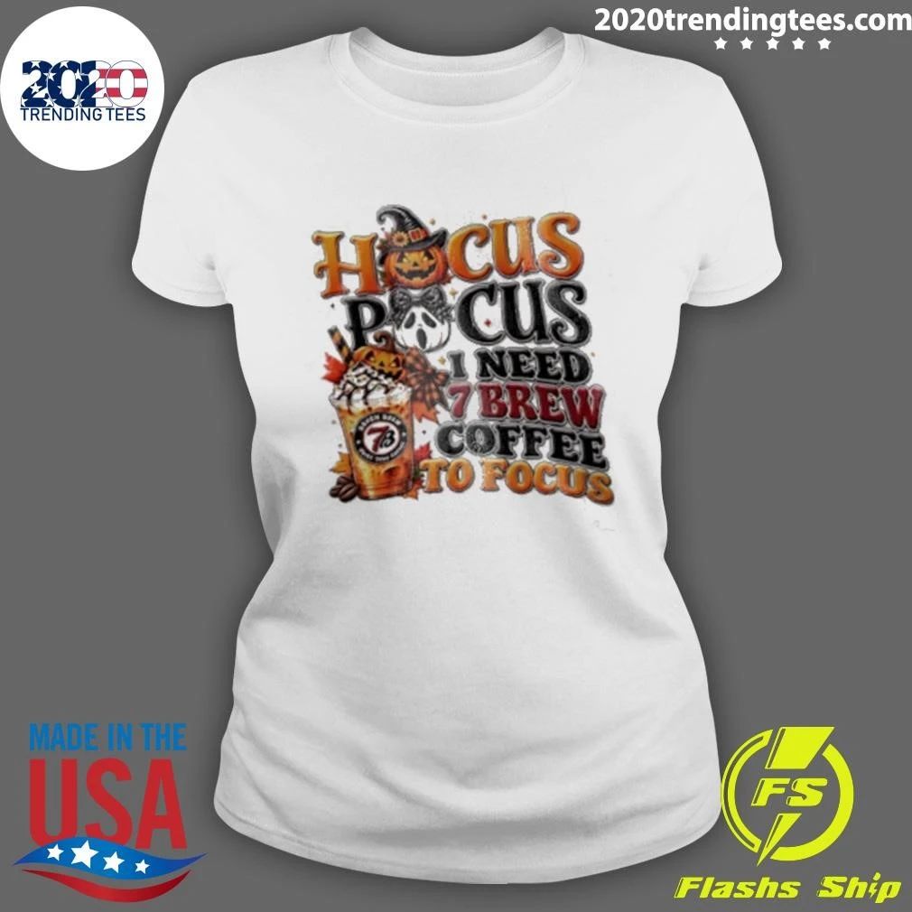 Hocus Pocus I Need 7 Brew Coffee To Focus Halloween Shirt
