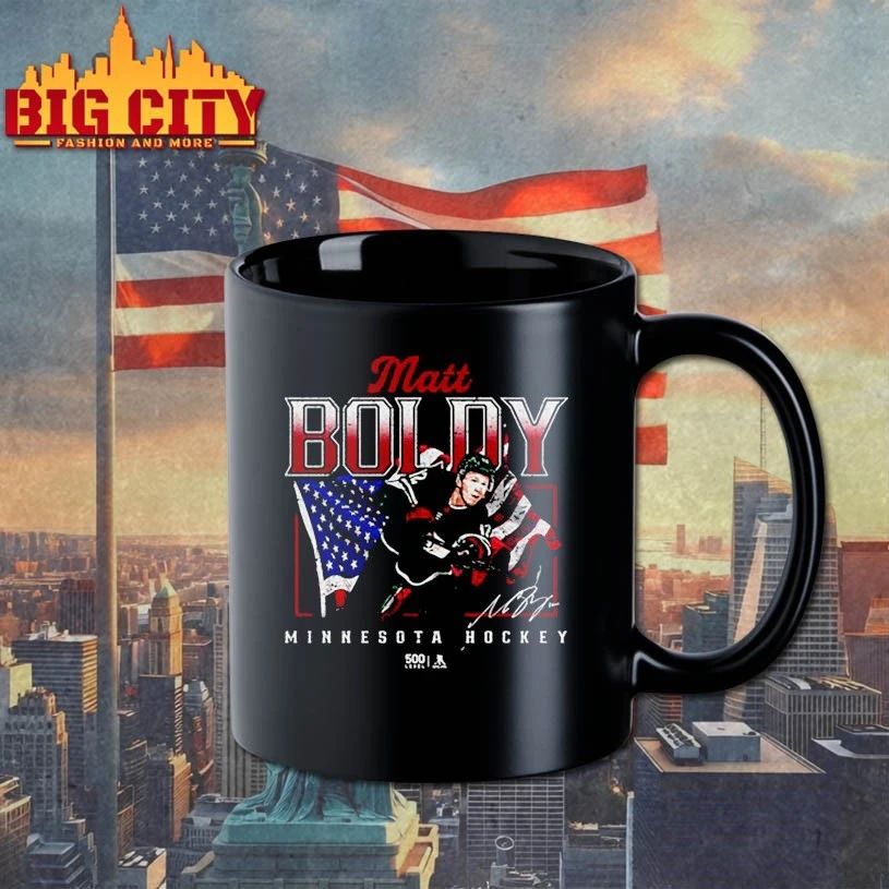 Matt Boldy Minnesota USA Flag signature t-shirt